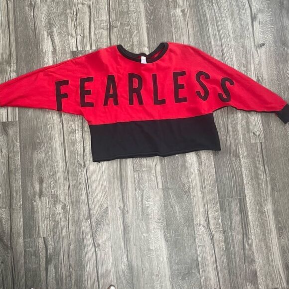 2/$20 Justice | "Fearless" Croptop Black & Red 14/16 - Picture 1 of 6